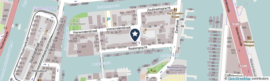 Kaartweergave Realengracht 142 in Amsterdam