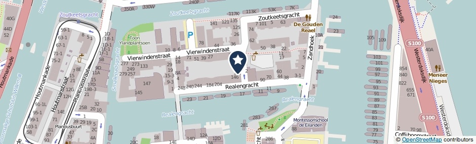 Kaartweergave Realengracht 148 in Amsterdam
