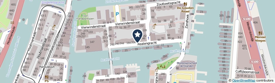 Kaartweergave Realengracht 166 in Amsterdam