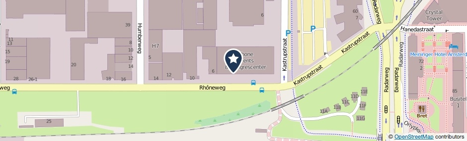 Kaartweergave Rhoneweg 2 in Amsterdam