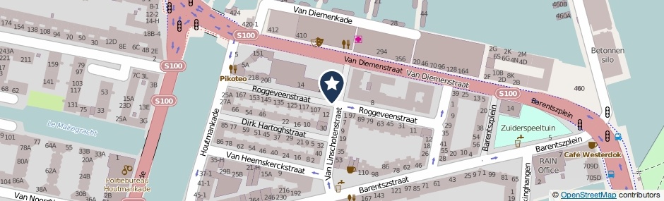Kaartweergave Roggeveenstraat in Amsterdam