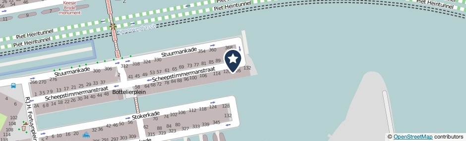 Kaartweergave Scheepstimmermanstraat 124 in Amsterdam