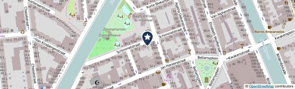 Kaartweergave Schimmelstraat 21-2 in Amsterdam