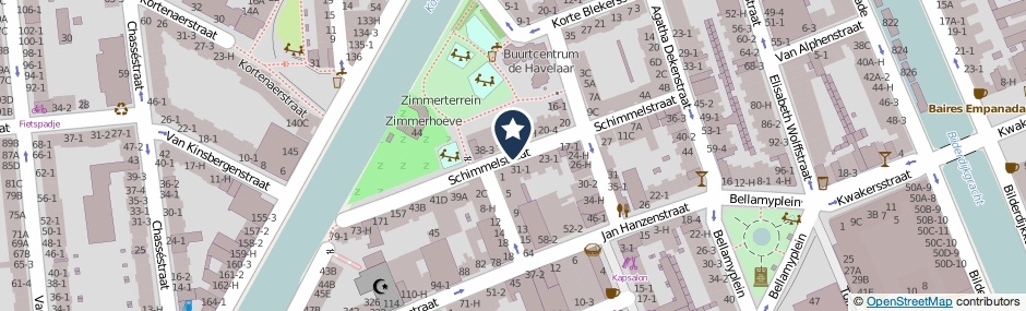Kaartweergave Schimmelstraat in Amsterdam