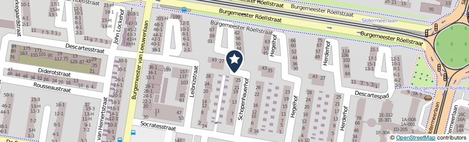Kaartweergave Schopenhauerhof in Amsterdam