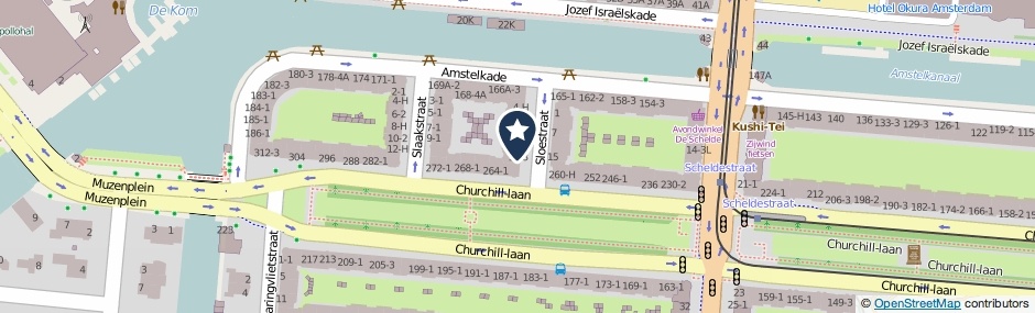 Kaartweergave Sloestraat 12-1 in Amsterdam
