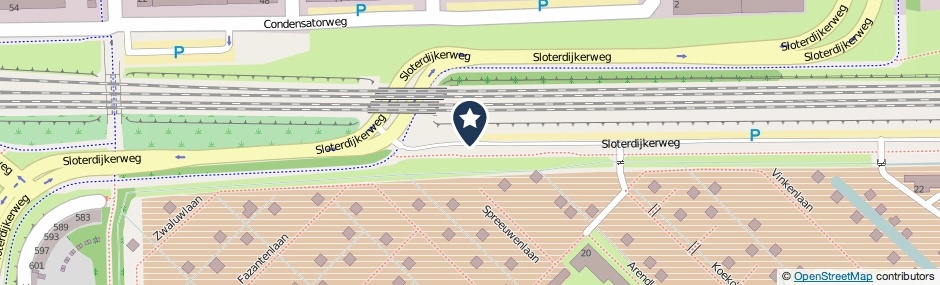 Kaartweergave Sloterdijkerweg in Amsterdam