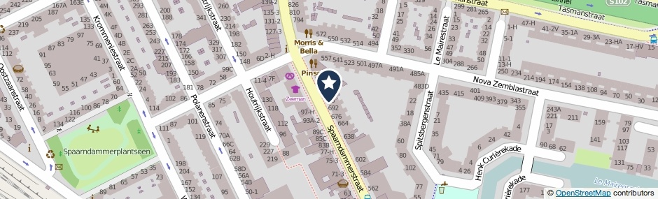 Kaartweergave Spaarndammerstraat 708 in Amsterdam