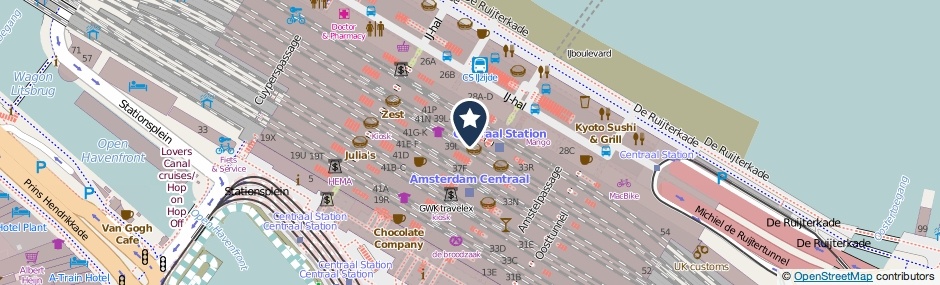Kaartweergave Stationsplein 37-K in Amsterdam