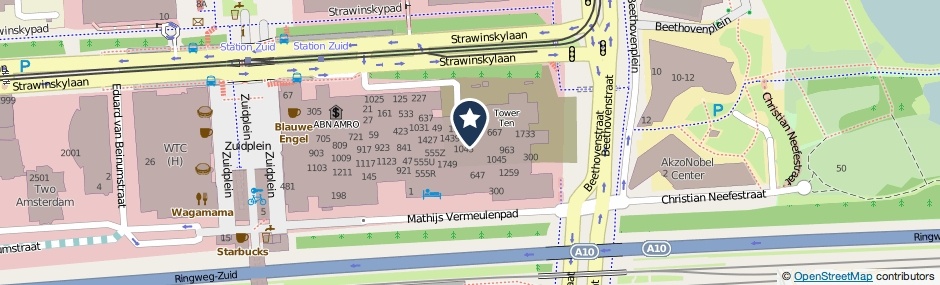 Kaartweergave Strawinskylaan 1663 in Amsterdam