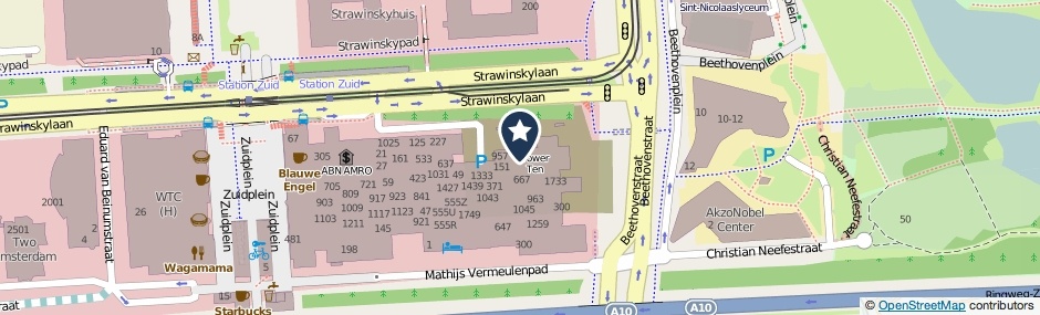 Kaartweergave Strawinskylaan 257 in Amsterdam