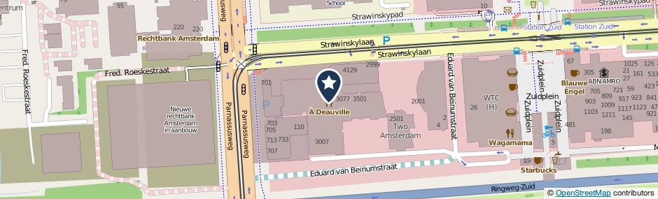 Kaartweergave Strawinskylaan 3021 in Amsterdam