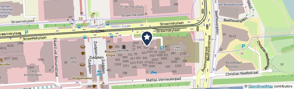 Kaartweergave Strawinskylaan 327 in Amsterdam