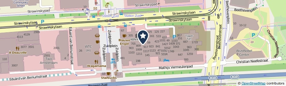 Kaartweergave Strawinskylaan 721 in Amsterdam