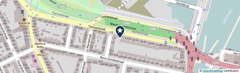 Kaartweergave Tasmanstraat 47-1 in Amsterdam