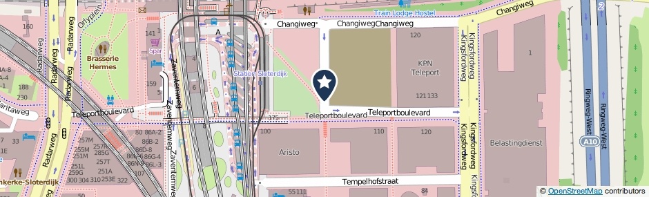 Kaartweergave Teleportboulevard in Amsterdam