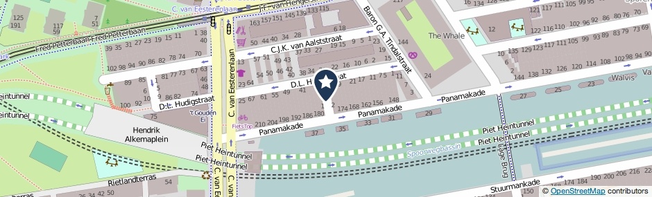Kaartweergave Tenderstraat in Amsterdam