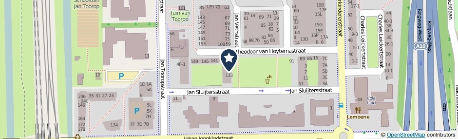 Kaartweergave Theodoor Van Hoytemastraat 121 in Amsterdam