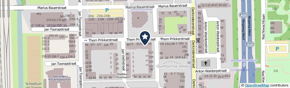 Kaartweergave Thorn Prikkerstraat 35 in Amsterdam