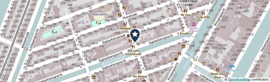 Kaartweergave Tweede Egelantiersdwarsstraat 69 in Amsterdam