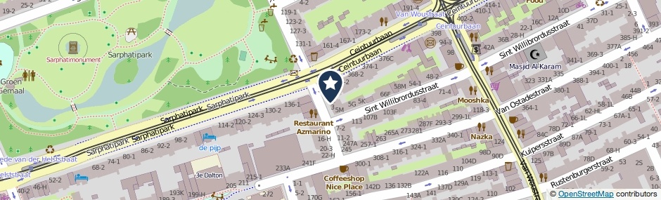 Kaartweergave Tweede Sweelinckstraat 1-H in Amsterdam