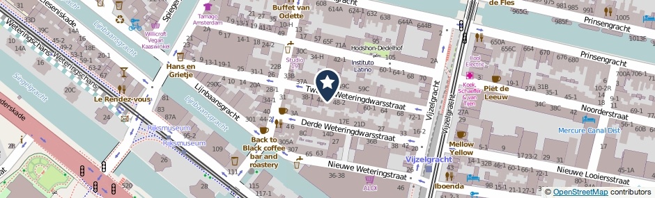 Kaartweergave Tweede Weteringdwarsstraat 44-1 in Amsterdam