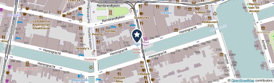 Kaartweergave Utrechtsestraat 18-A in Amsterdam