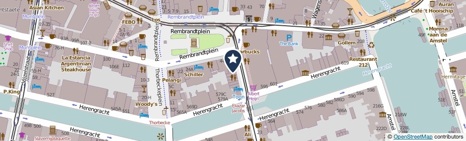 Kaartweergave Utrechtsestraat 6-3 in Amsterdam