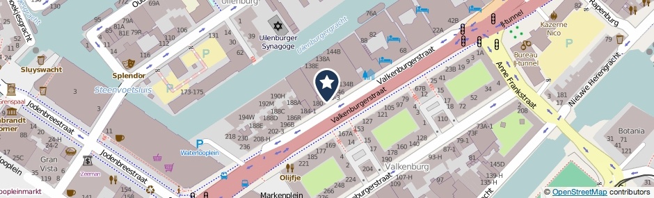Kaartweergave Valkenburgerstraat 152-4 in Amsterdam
