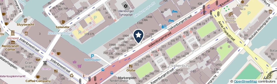 Kaartweergave Valkenburgerstraat 184-1 in Amsterdam