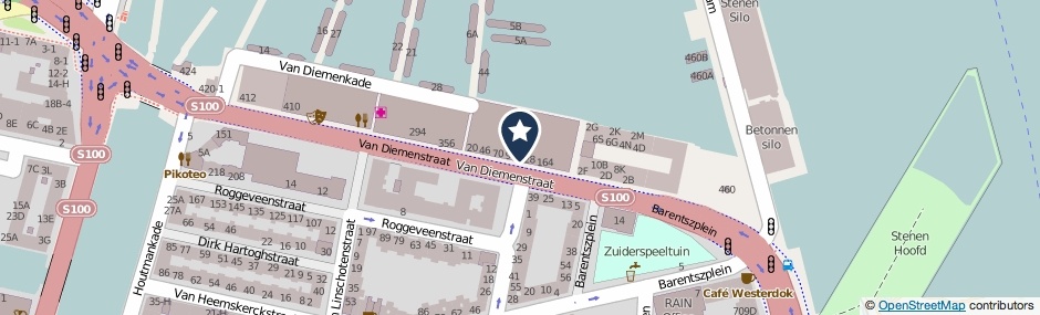Kaartweergave Van Diemenstraat 116 in Amsterdam