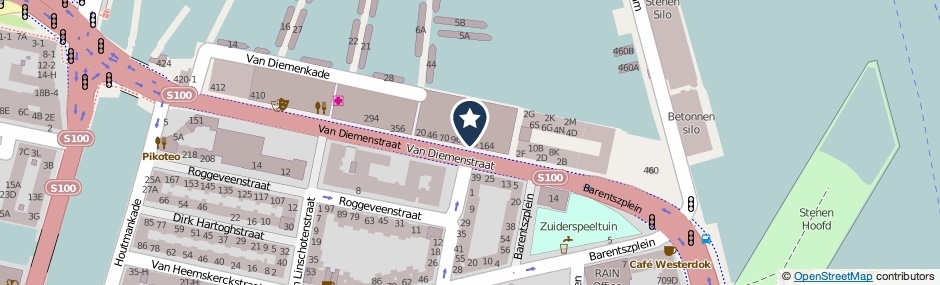 Kaartweergave Van Diemenstraat 128 in Amsterdam