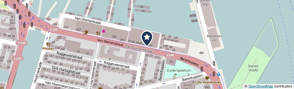 Kaartweergave Van Diemenstraat 142 in Amsterdam