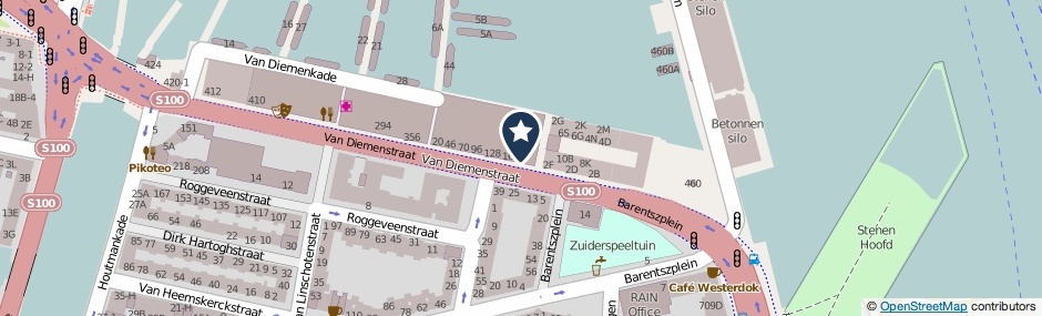 Kaartweergave Van Diemenstraat 184 in Amsterdam