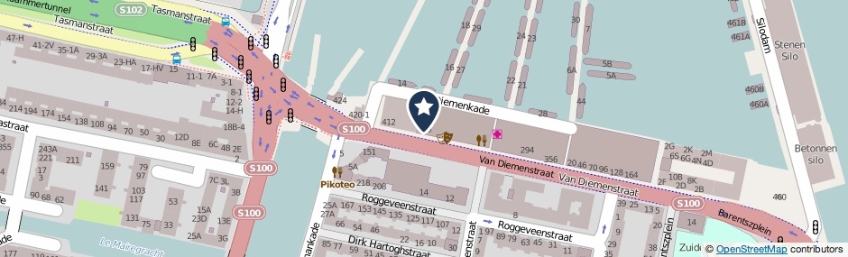 Kaartweergave Van Diemenstraat 410 in Amsterdam