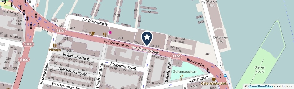 Kaartweergave Van Diemenstraat 98 in Amsterdam