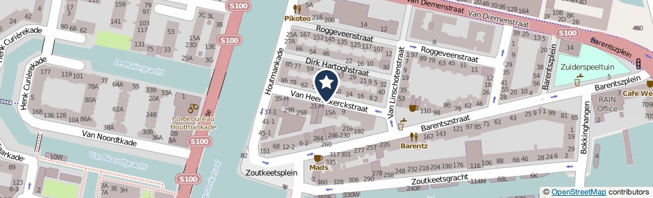 Kaartweergave Van Heemskerckstraat in Amsterdam