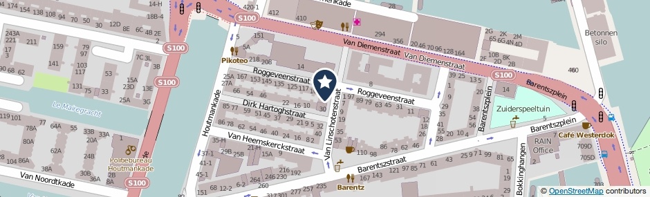 Kaartweergave Van Linschotenstraat 18 in Amsterdam