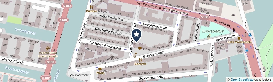 Kaartweergave Van Linschotenstraat 37 in Amsterdam