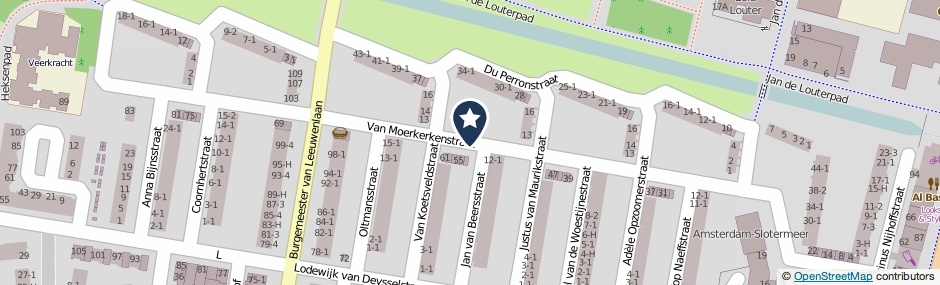 Kaartweergave Van Moerkerkenstraat in Amsterdam