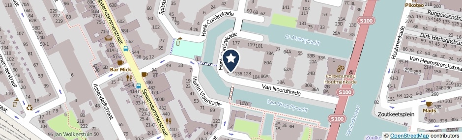 Kaartweergave Van Noordtkade 172 in Amsterdam