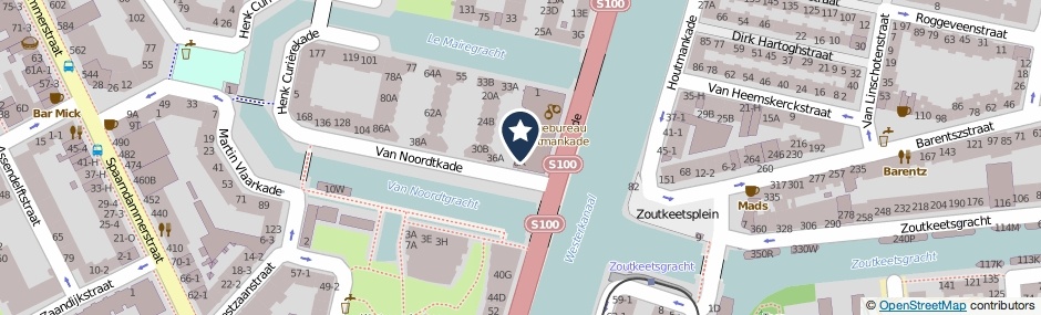 Kaartweergave Van Noordtkade 2-D in Amsterdam
