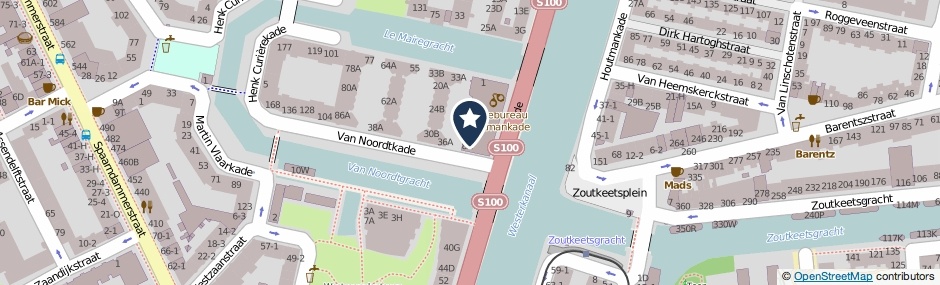 Kaartweergave Van Noordtkade 2-E in Amsterdam