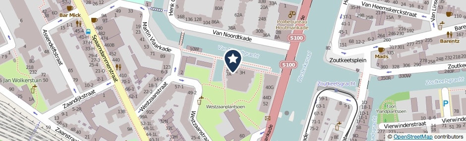 Kaartweergave Van Noordtkade 3-D in Amsterdam