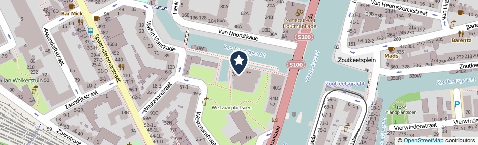 Kaartweergave Van Noordtkade 5-D in Amsterdam