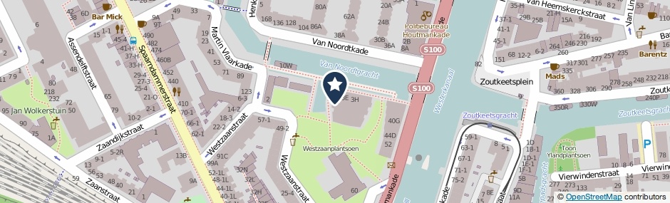 Kaartweergave Van Noordtkade 7-A in Amsterdam