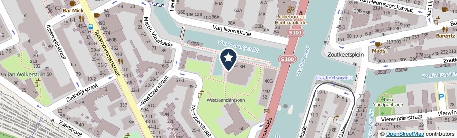 Kaartweergave Van Noordtkade 9-A in Amsterdam