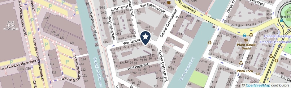Kaartweergave Van Rappardstraat 7-2 in Amsterdam