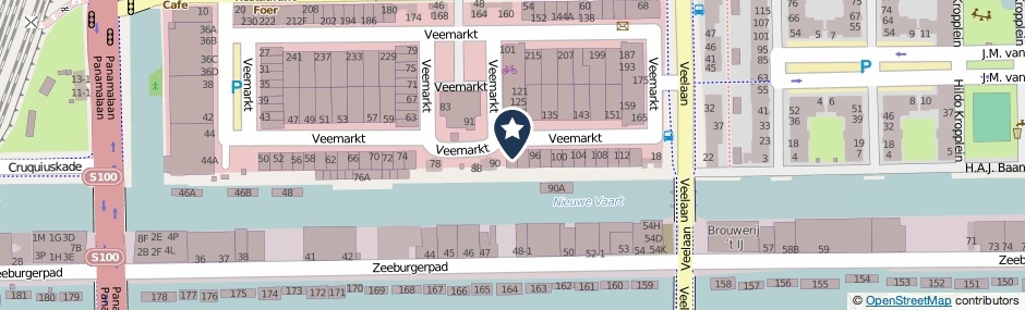 Kaartweergave Veemarkt 92 in Amsterdam