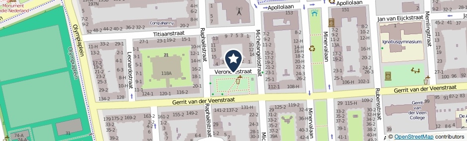 Kaartweergave Veronesestraat in Amsterdam